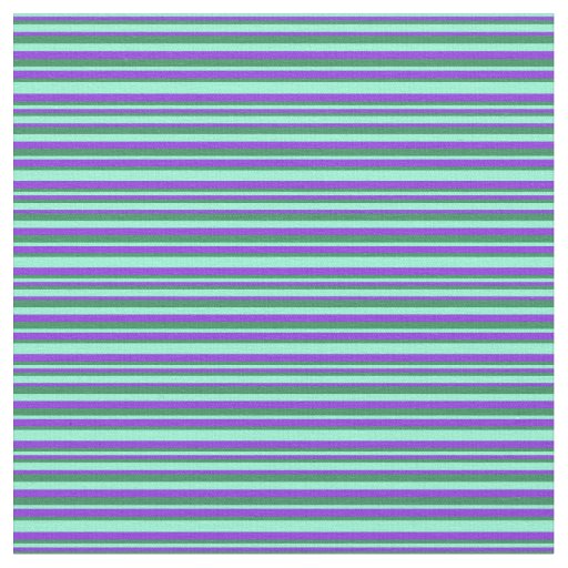 Sea Green, Purple & Aquamarine Lines Fabric