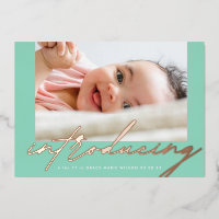 Sea Green Rose Gold Introducing Written Photo Baby
