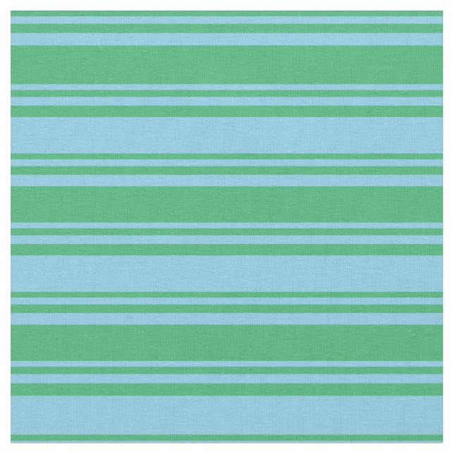 Sea Green & Sky Blue Colored Pattern Fabric (Close Up)