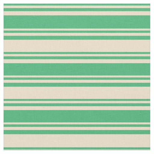 Sea Green & Tan Colored Lined Pattern Fabric