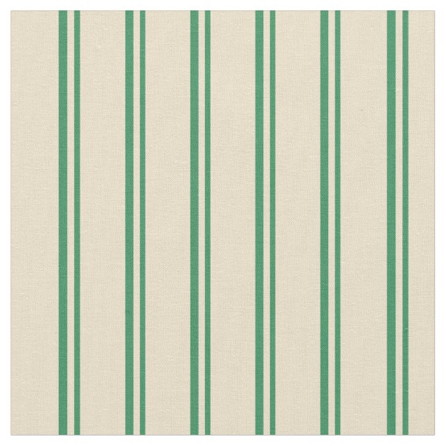 Sea Green & Tan Colored Stripes Fabric (Close Up)