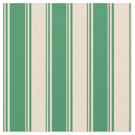 Sea Green & Tan Stripes Pattern Fabric