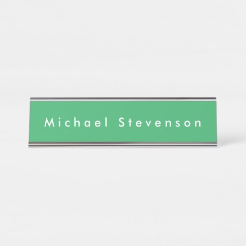 Sea Green Trendy Modern Professional Desk Name Plate