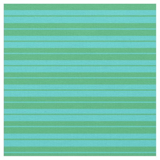 Sea Green & Turquoise Stripes/Lines Pattern Fabric