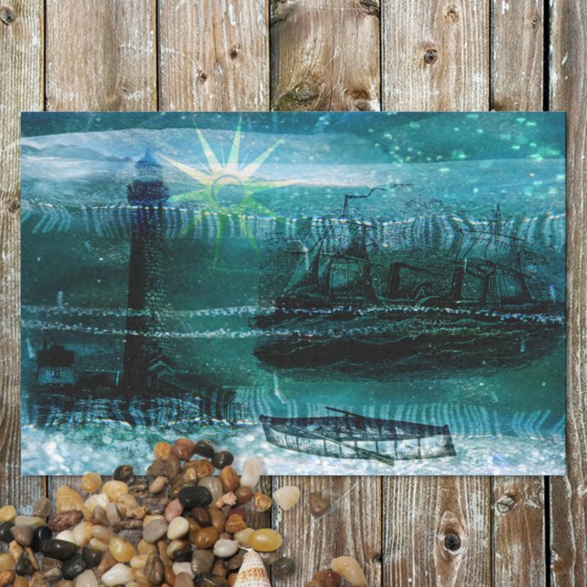 Sea Green Vintage Nautical Tissue Paper (Creator Uploaded)