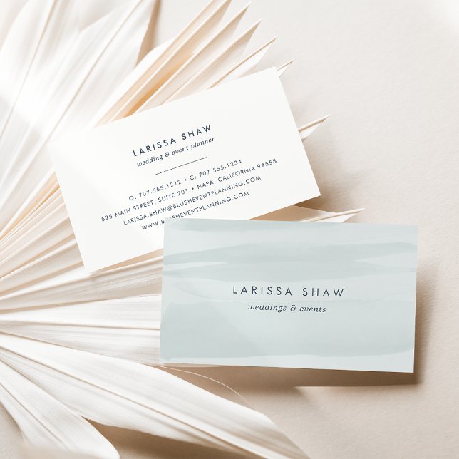 Sea Green Watercolor Business Card (Creator Uploaded)