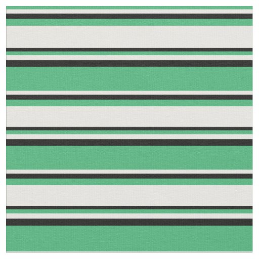Sea Green, White, and Black Stripes/Lines Pattern Fabric
