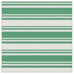 [ Thumbnail: Sea Green & White Colored Stripes Fabric ]
