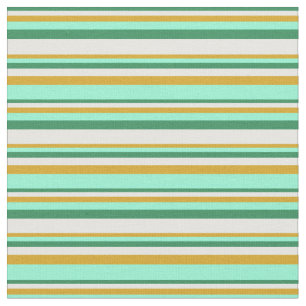 Sea Green, White, Goldenrod & Aquamarine Colored Fabric