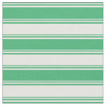 [ Thumbnail: Sea Green & White Lines Fabric ]