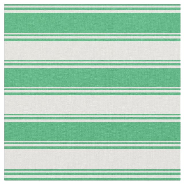 Sea Green & White Lines Fabric (Close Up)