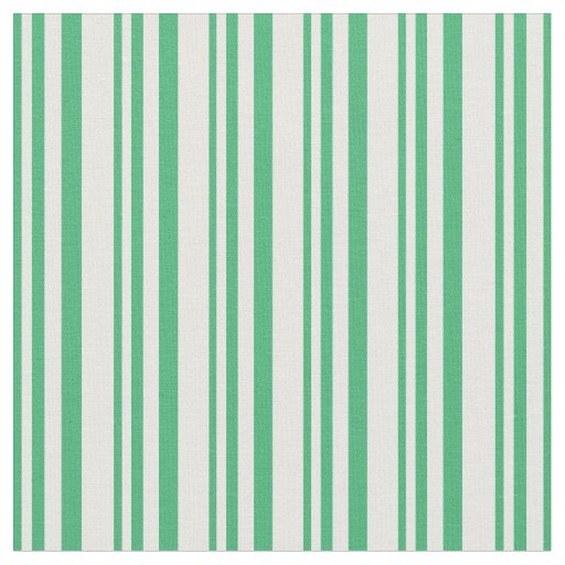 Sea Green & White Lines Pattern Fabric