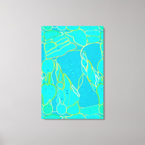 Sea Grotto abstract _ turquoise blue gold Canvas Print