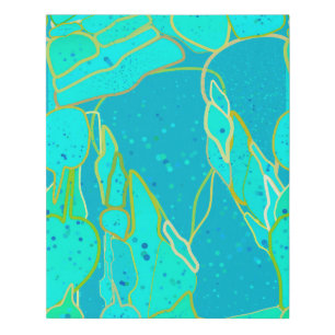 "Sea Grotto" abstract - turquoise, blue, gold Faux Canvas Print