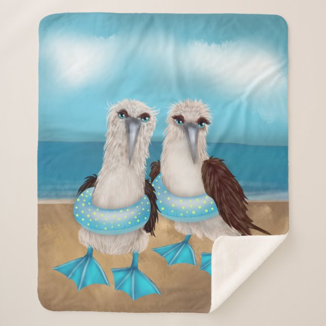 Sea Gull Beach Sherpa Blanket (Front)