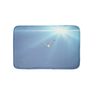 Sea Gull Bird Sun Burst Beach Bathmat Rug