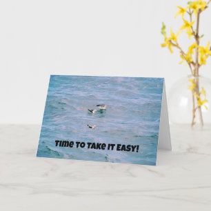 Sea Gull Birds in the Ocean Relaxing Retirement Card