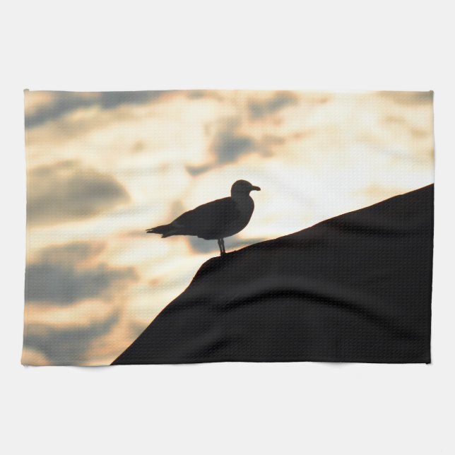 Sea Gull Sunset Kitchen Towel (Horizontal)