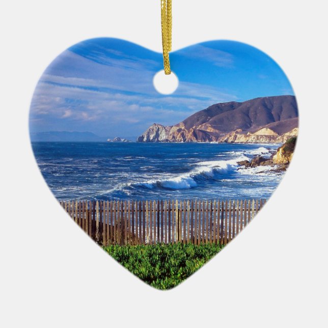 Sea Half Moon Bay California Ceramic Ornament (Front)