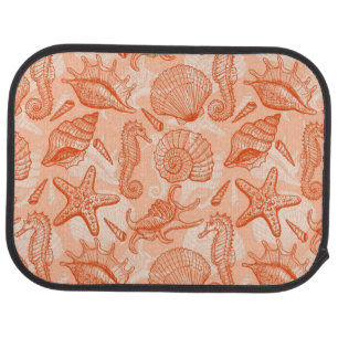 Sea hand drawn pattern car mat