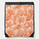 Sea hand drawn pattern drawstring bag