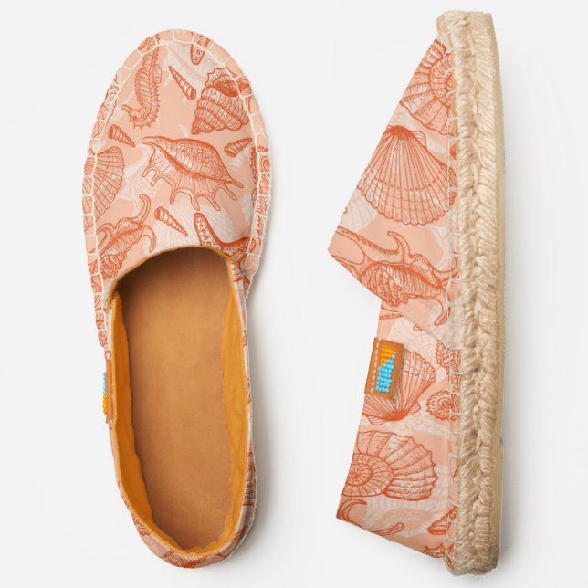 Sea hand drawn pattern espadrilles (Side)