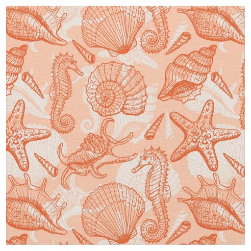 Sea hand drawn pattern fabric