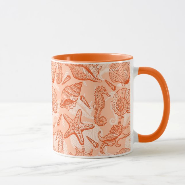 Sea hand drawn pattern mug (Right)