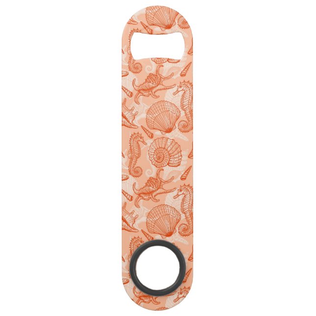 Sea hand drawn pattern speed bottle opener (Front)