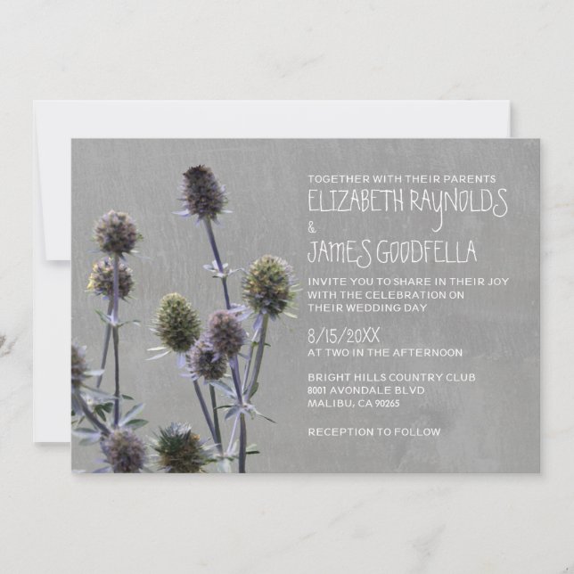 Sea Holly Wedding Invitations (Front)
