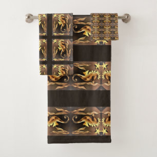 Sea Horse Abstract Bath Towel Set