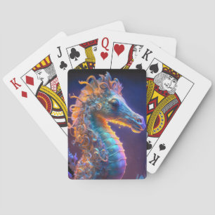 Sea Horse Animal Portrait Painting Wildlife Ocean Poker Cards
