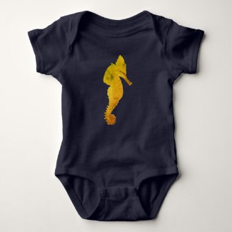 Sea Horse Art Baby  Jersey Bodysuit