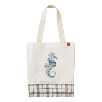 Sea Horse As Word Cloud Design Zazzle Heart Tote Bag by igorsin at Zazzle