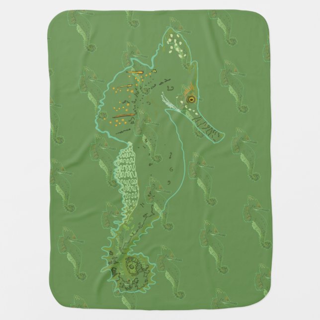 Sea horse  Baby Blanket (Front)