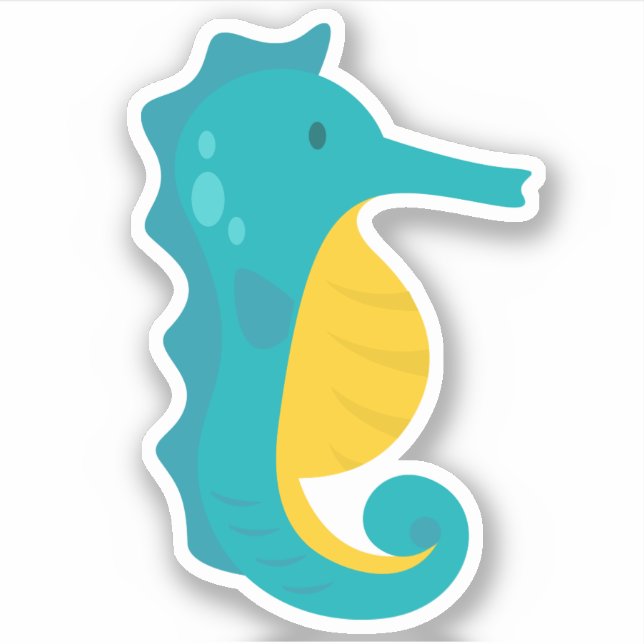 Sea Horse Beach Die Cut Sticker (Front)