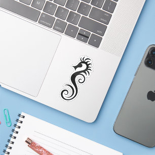 Sea horse black  sticker