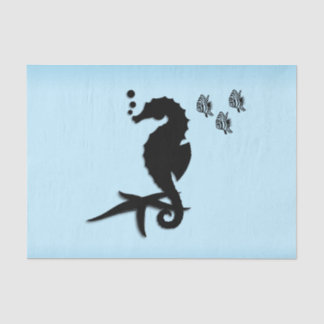 Sea Horse Blue Tissue Paper