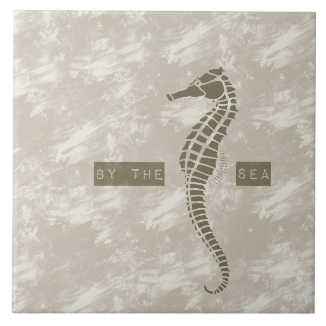 Sea Horse By the Sea Ceramic Tile (Front)