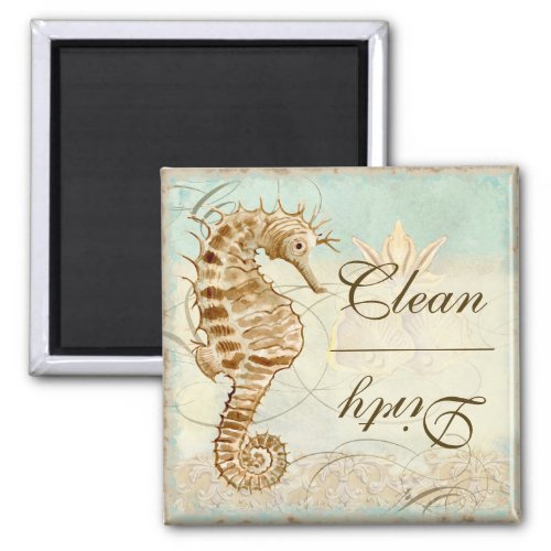 Sea Horse Coastal Beach _ Dishwasher Magnet