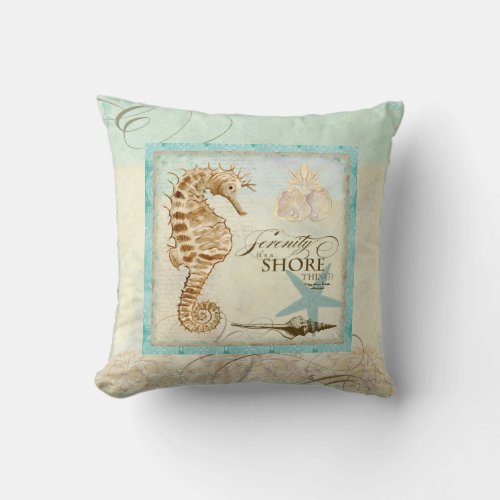 Sea Horse  Coastal Beach _ Home Decor Pillow