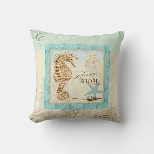 Sea Horse  Coastal Beach _ Home Decor Pillow