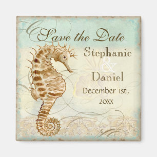 Sea Horse Coastal Beach - Save the Date Magnet