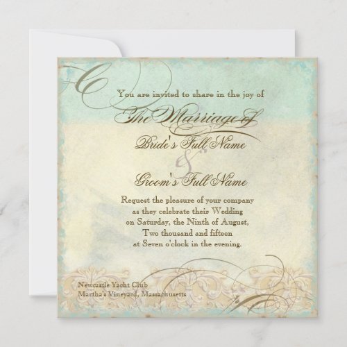 Sea Horse Coastal Beach - Wedding Invitation