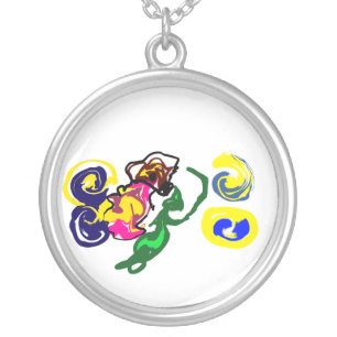 Sea horse cool silver plated necklace