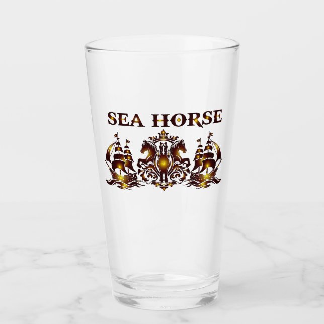 SEA HORSE Drinkware Glass (Front)