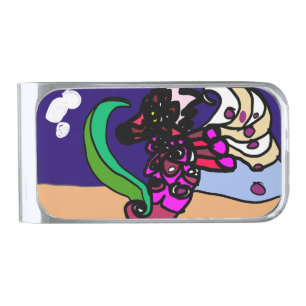 Sea  horse fun silver finish money clip