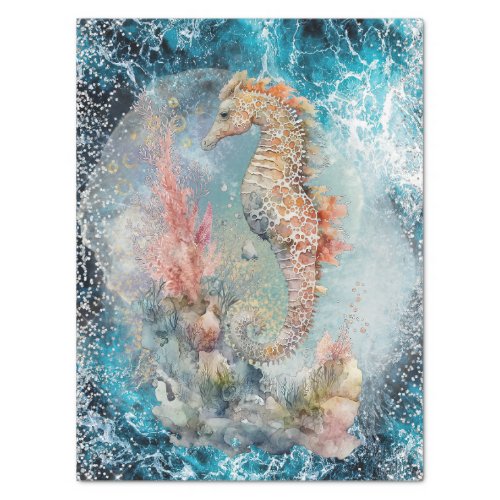 Sea Horse Glitter Tissue Paper