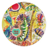 sea horse Graffiti Dinner Plate (Front)