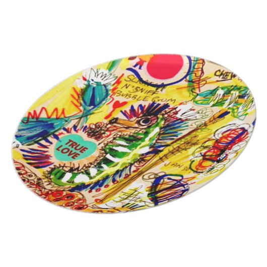 sea horse Graffiti Dinner Plate (Left Side)